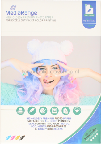 MediaRange Fotopapier Hoogglans | A4 | 220 gr/m&sup2; 100 vellen