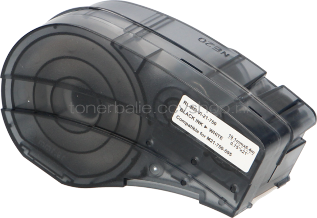 Huismerk Brady M21-750-595-WT zwart op wit breedte 19.1 mm