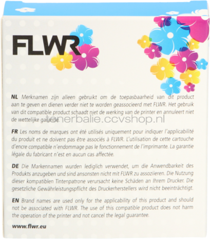 FLWR Dymo 45010 zwart op transparant breedte 12 mm