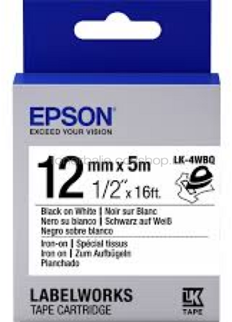 Epson LK-4WBQ zwart op wit breedte 12 mm