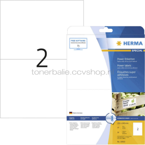 Herma 10910 Permanente Papieretiket 210 x 148mm wit