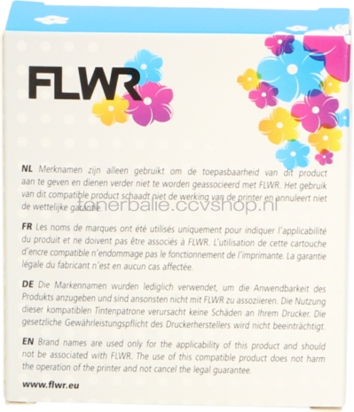 FLWR Dymo 91200 zwart op wit breedte 12 mm