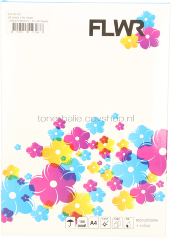 Huismerk FLWR 2 stickers per A4