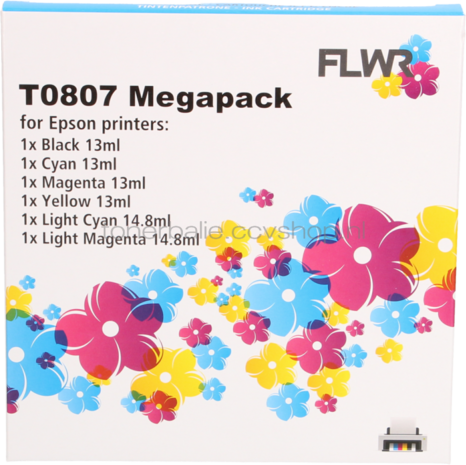 FLWR Epson T0807 Multipack zwart en kleur