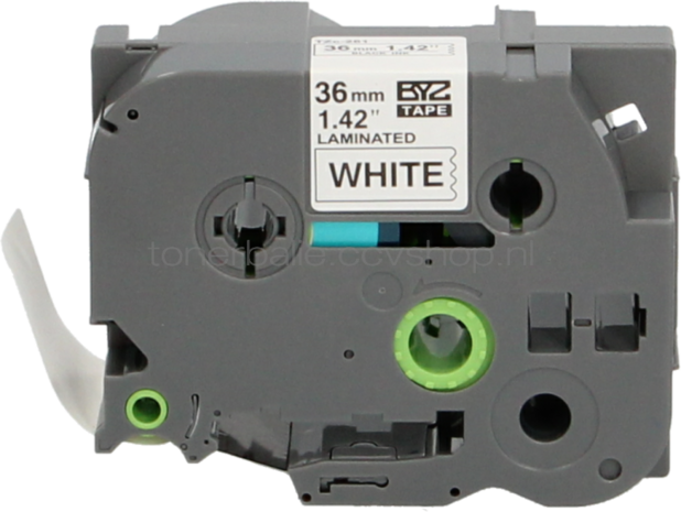 FLWR Brother TZE-261 zwart op wit breedte 36 mm