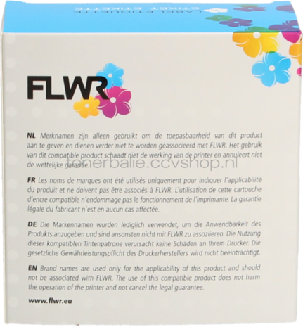 FLWR Brother TZE-261 zwart op wit breedte 36 mm