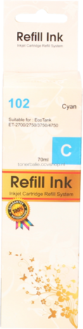 Huismerk Epson 102 Ecotank cyaan