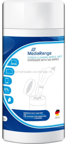 MediaRange Screen Cleaning Wipes, 100 doekjes