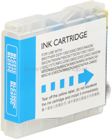 FLWR Brother LC-970C / LC-1000C cyaan