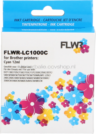 FLWR Brother LC-970C / LC-1000C cyaan