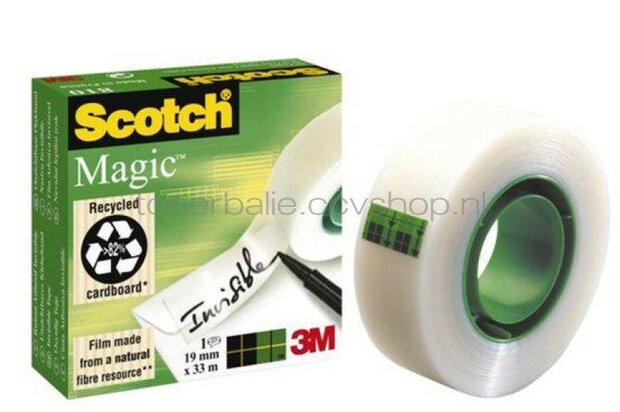 Scotch magic 810 onzichtbare plakband 19x32,9 mm transparant