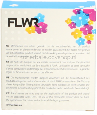 FLWR Dymo 91201 zwart op wit breedte 12 mm