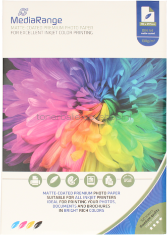 MediaRange Fotopapier Mat | A4 | 130 gr/m&sup2; 100 vellen
