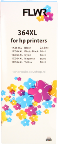 FLWR HP 364XL Multi 5-pack zwart en kleur