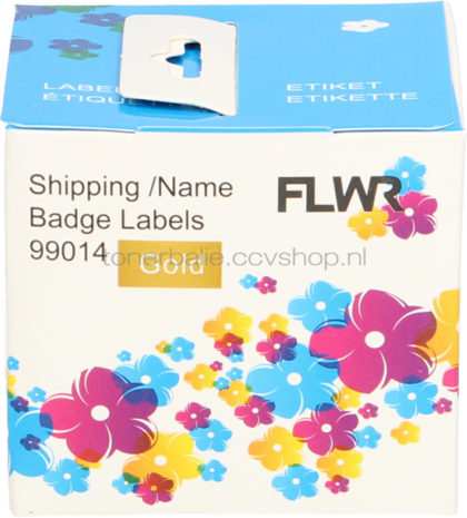 FLWR Dymo 99014 Adreslabel groot 101 mm x 54 mm  goud