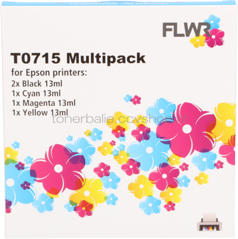 FLWR Epson T0715 Multipack zwart en kleur