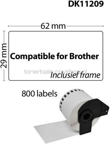 FLWR Brother DK-11209 62 mm x 29 mm  wit