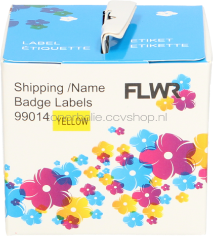 FLWR Dymo 99014 Adreslabel groot 101 mm x 54 mm  geel