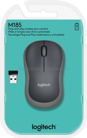 Logitech Muis M185 Wireless grijs
