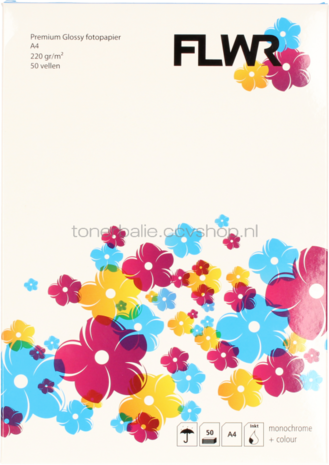 Huismerk FLWR Fotopapier Glans | A4 | 220 gr/m&sup2; 50 vellen