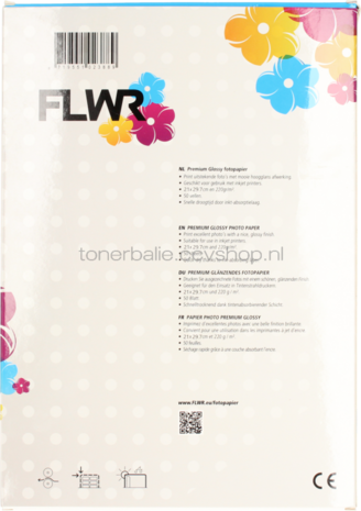 Huismerk FLWR Fotopapier Glans | A4 | 220 gr/m&sup2; 50 vellen