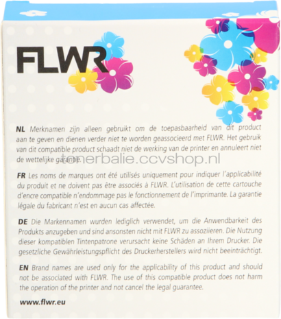 FLWR Brother TZE-221 zwart op wit breedte 9 mm