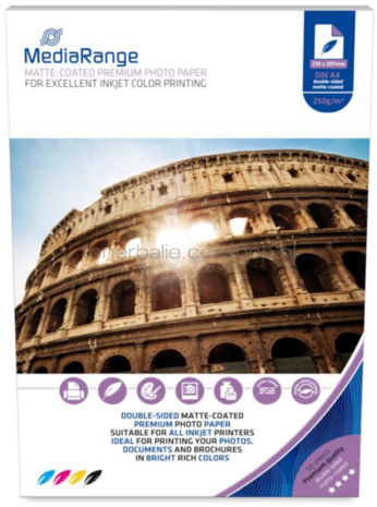 MediaRange Fotopapier Mat | A4 | 250 gr/m&sup2; 50 vellen