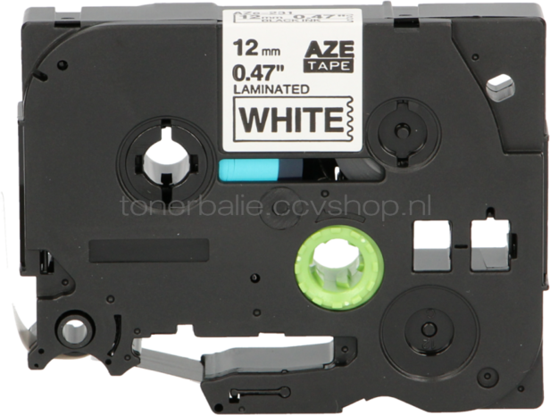 FLWR Brother TZE-231 zwart op wit breedte 12 mm