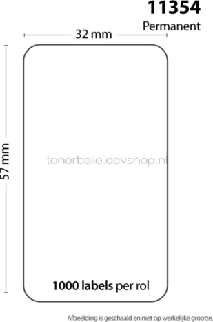 FLWR Dymo 11354 Multi functionele labels 57 mm x 32 mm  wit