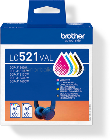 Brother LC-521VAL zwart en kleur
