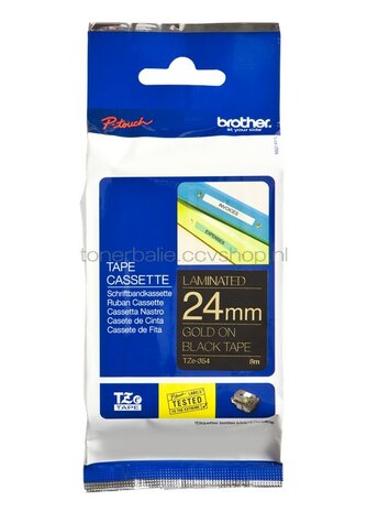 Brother TZE-354  op zwart breedte 24 mm