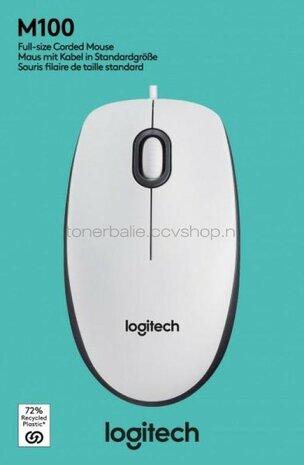 Logitech Muis M100 USB wit