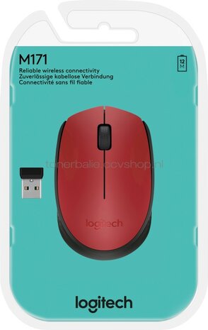 Logitech Muis M171 Wireless rood