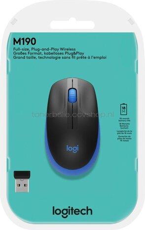 Logitech Muis M190 Wireless blauw