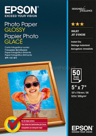 Epson S042545 fotopapier Glans | 13x18 | 200 gr/m&sup2; 1 stuks