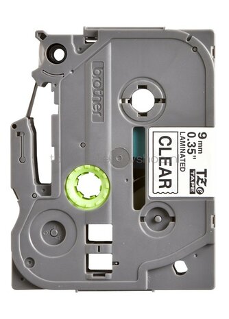 Brother TZE-121 zwart op transparant breedte 9 mm