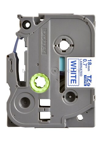 Brother TZE-243 blauw op wit breedte 18 mm