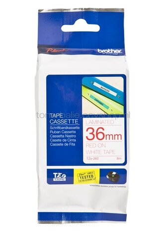 Brother TZE-262 rood op wit breedte 36 mm