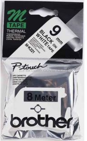 Brother MK-221BZ zwart op wit breedte 9 mm