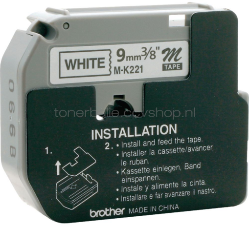Brother MK-221BZ zwart op wit breedte 9 mm