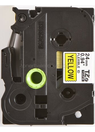 Brother TZE-FX651 tape zwart op geel breedte 24 mm