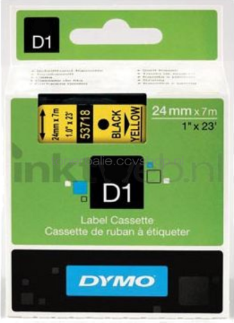 Dymo D1 zwart op geel breedte 24 mm
