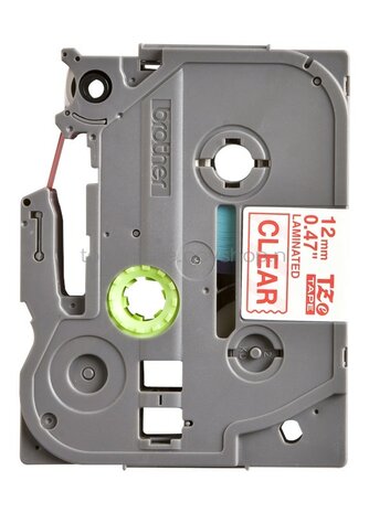 Brother TZE-132 rood op transparant breedte 12 mm