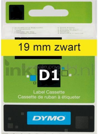 Dymo D1 zwart op geel breedte 19 mm