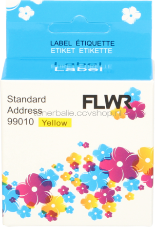 FLWR Dymo 99010 89 mm x 28 mm  geel