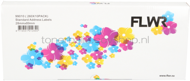 FLWR Dymo 99010 10-pack 28 mm x 89 mm  wit