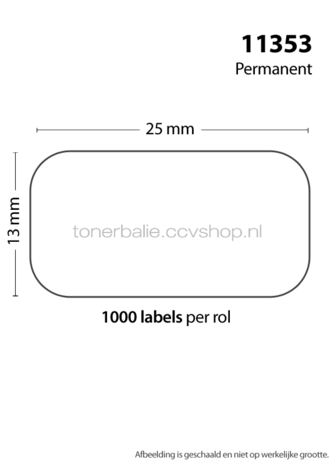 FLWR Dymo 11353 13 mm x 25 mm  wit