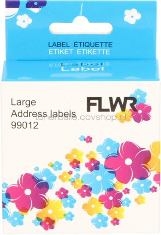 FLWR Dymo 99012 adreslabel 36 mm x 89 mm  wit