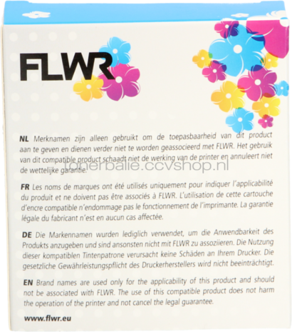 FLWR Dymo 40913 zwart op wit breedte 9 mm