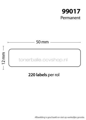 FLWR Dymo 99017 Hangmaplabel 12 mm x 50 mm  wit